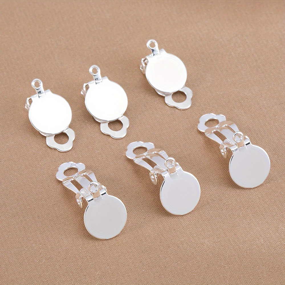 50pcs Fashion Frog Round Blank Ear Clip Base, DIY Supplies